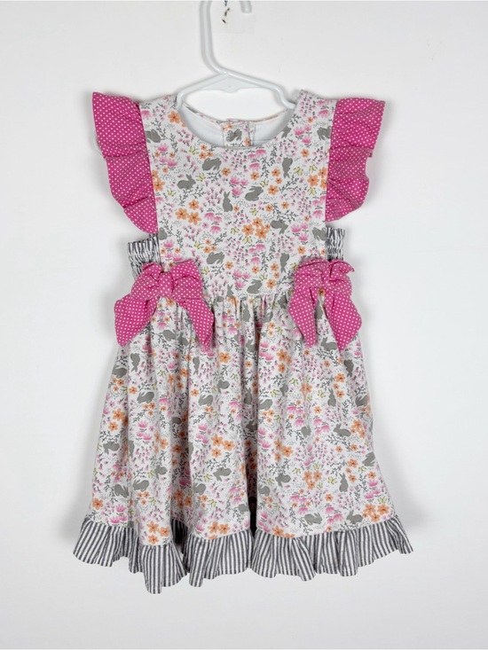 Counting Daisies Other - Counting Daisies Girl's Size 3T Floral Bunny Dress Ruffle Bow